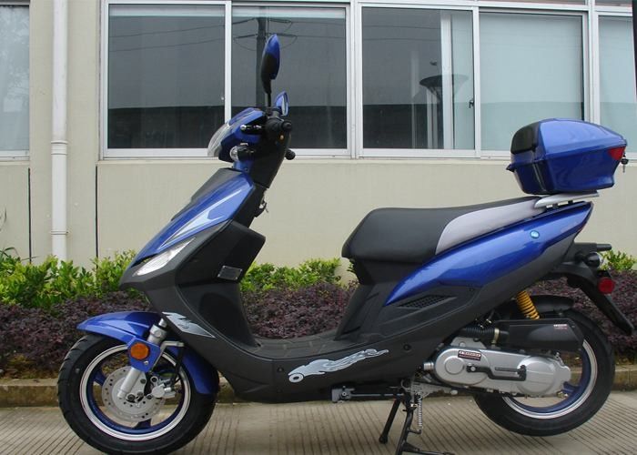 Volwassen de Scooter12v 7A Blauwe 50cc Scooter van het aluminiumkader met Koplamp