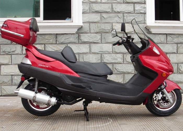 Rode Motorautoped met Handrem, Scooter 150cc met Sterk Licht