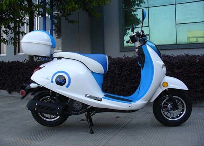 Witte/Blauwe Mini de Fietsautoped van 50cc met Twee Achteruitkijkspiegels/Achterdoos