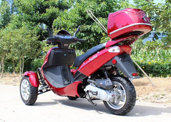 De lucht koelde Volwassen van de Tri Enige Cilinder 4 het Wielmotorfiets van 50cc Slag met Achterdoos