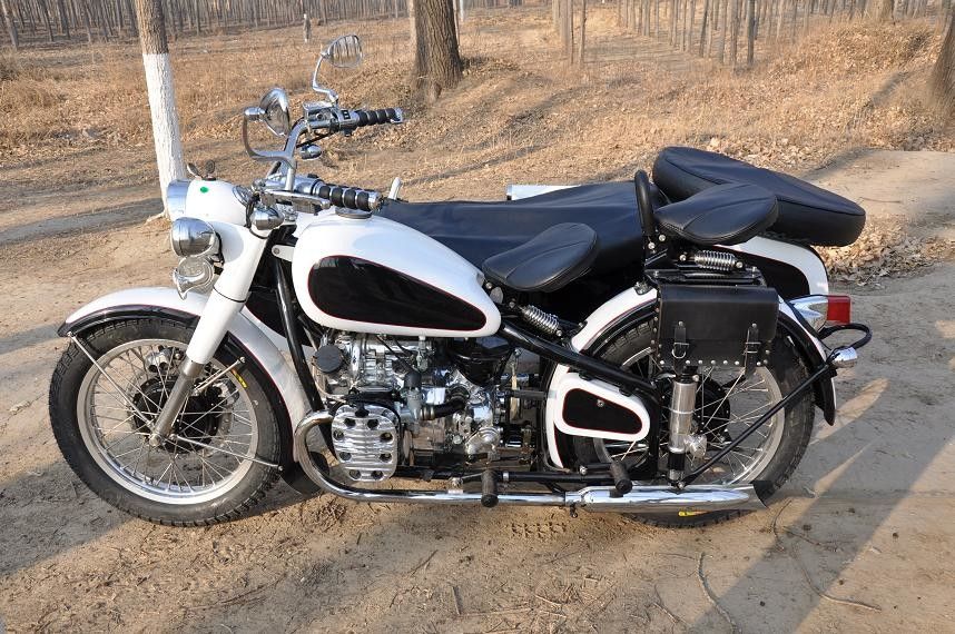 De Changjiangstijl 750cc dreef Motorfiets van de Motorfietsen hoog de Dubbele Motor met 3 Zetels aan