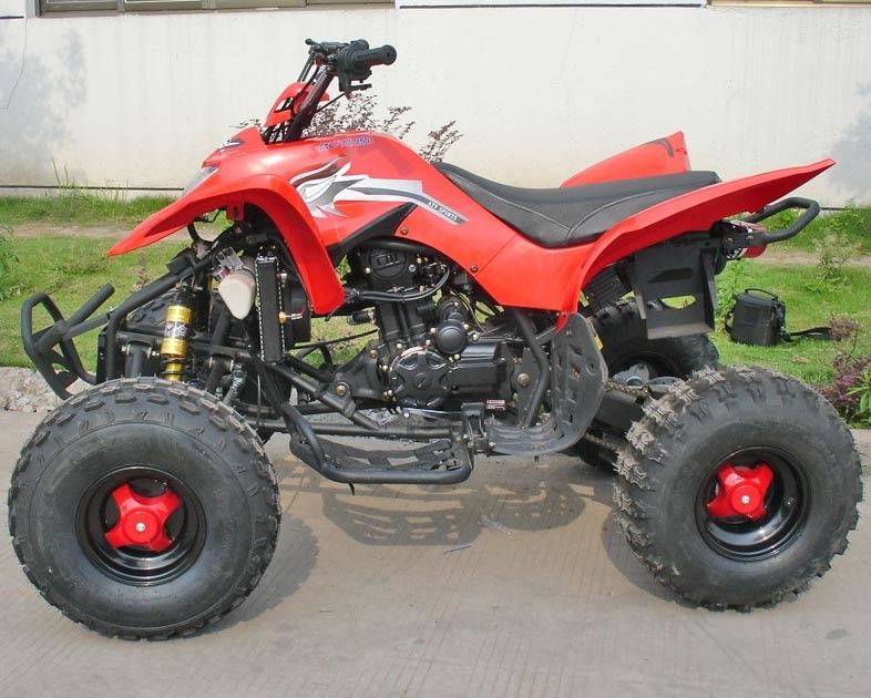 Rode 250CC-Nutsvoertuigen ATV 8“ van de de Luchtschok van de Bandluxe van de de Trommelrem Voor Achter de Schijfrem