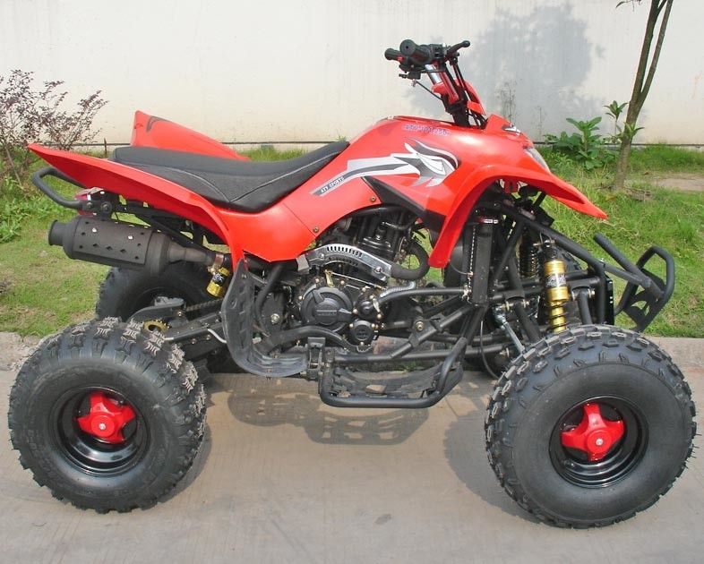 Rode 250CC-Nutsvoertuigen ATV 8“ van de de Luchtschok van de Bandluxe van de de Trommelrem Voor Achter de Schijfrem
