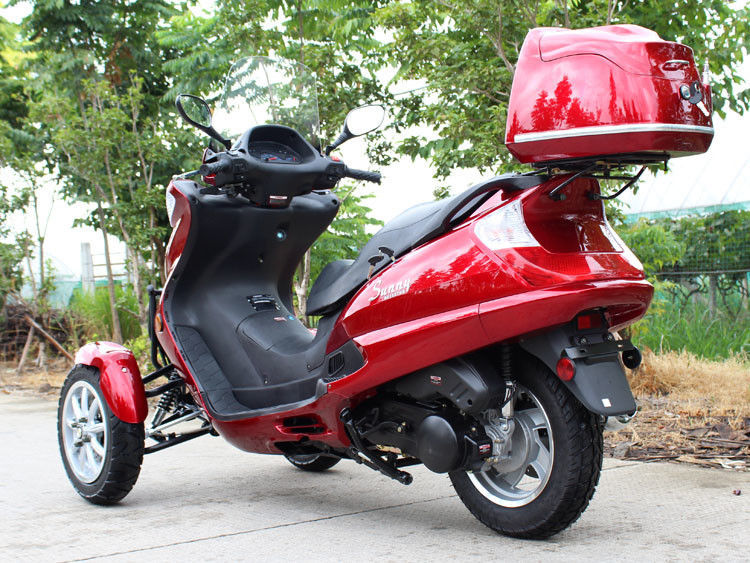 50CC de horizontale Motorfiets van het Type Triwiel met Enige Cilinder, de Transmissie van de Riemaandrijving