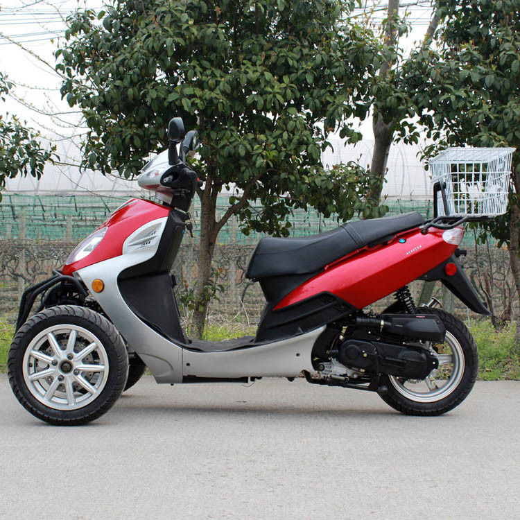 De lucht koelde Volwassen van de Tri Enige Cilinder 4 het Wielmotorfiets van 50cc Slag met Achterdoos