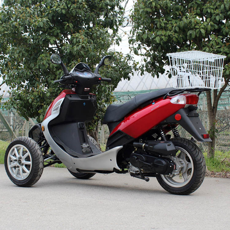 De lucht koelde Volwassen van de Tri Enige Cilinder 4 het Wielmotorfiets van 50cc Slag met Achterdoos