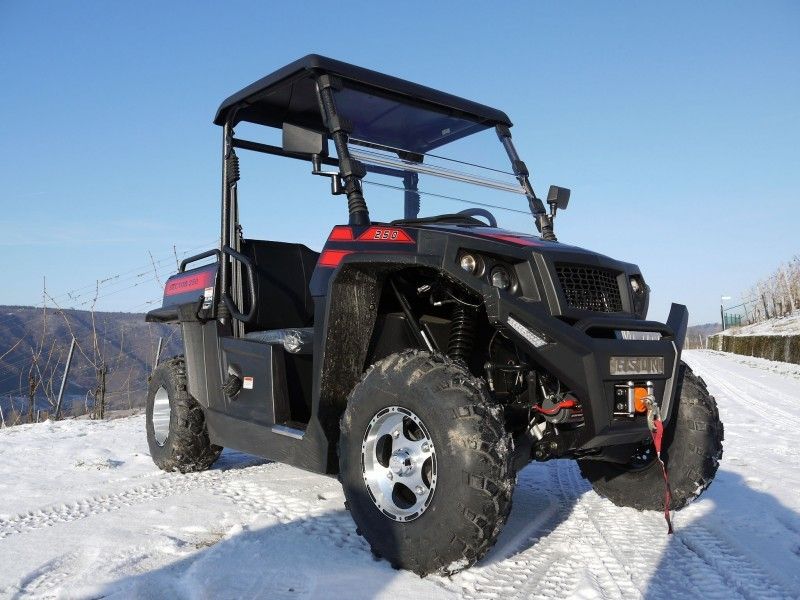 UTV 250 Tiltable Voertuigen van het het Gasnut van de Laderkruk met Efi - Rood, Windsheild en Towbar