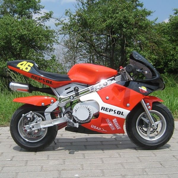 De rode Minifietsen 50cc, de Elektrische Fietsen van het Gasvuil van het Begin Kleine Vuil met Automatische Transmissie
