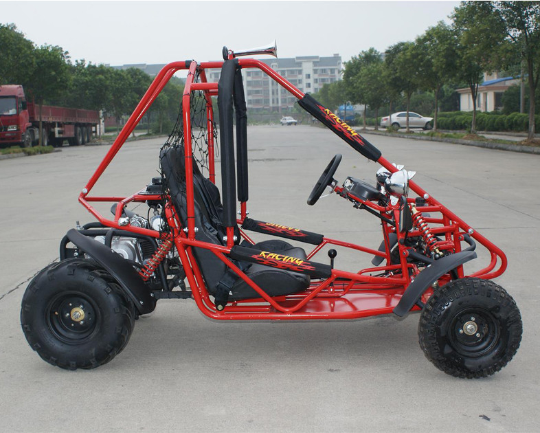 110cc de lucht koelde CDI Electirc van het het Go-kartdienblad van Begin Enig Seat de Rem12v 6.5AH Batterij