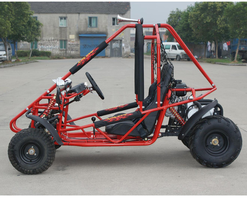 110cc de lucht koelde CDI Electirc van het het Go-kartdienblad van Begin Enig Seat de Rem12v 6.5AH Batterij